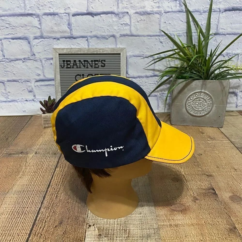 Vintage champion color block cycling cap hat